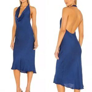 Young Fabulous & Broke ~ Satin Halter Droop Neck Open Back Midi Slip Dress